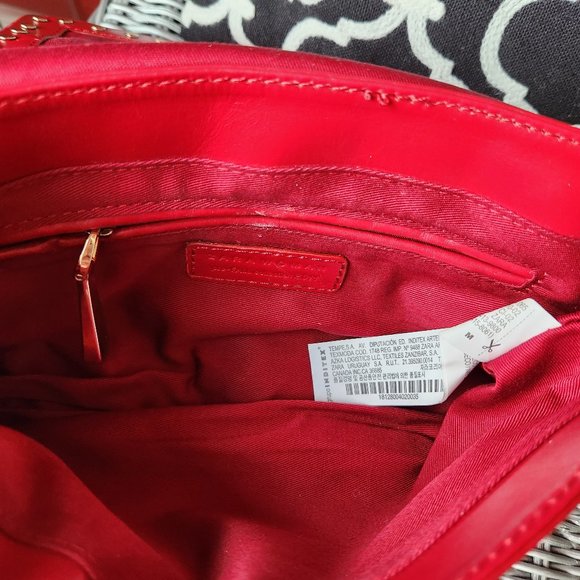 ZARA Woman STUDDED CROSSBODY ~ RED Leather ~ Sales Rep Sample ~ NEW - Picture 4 of 6